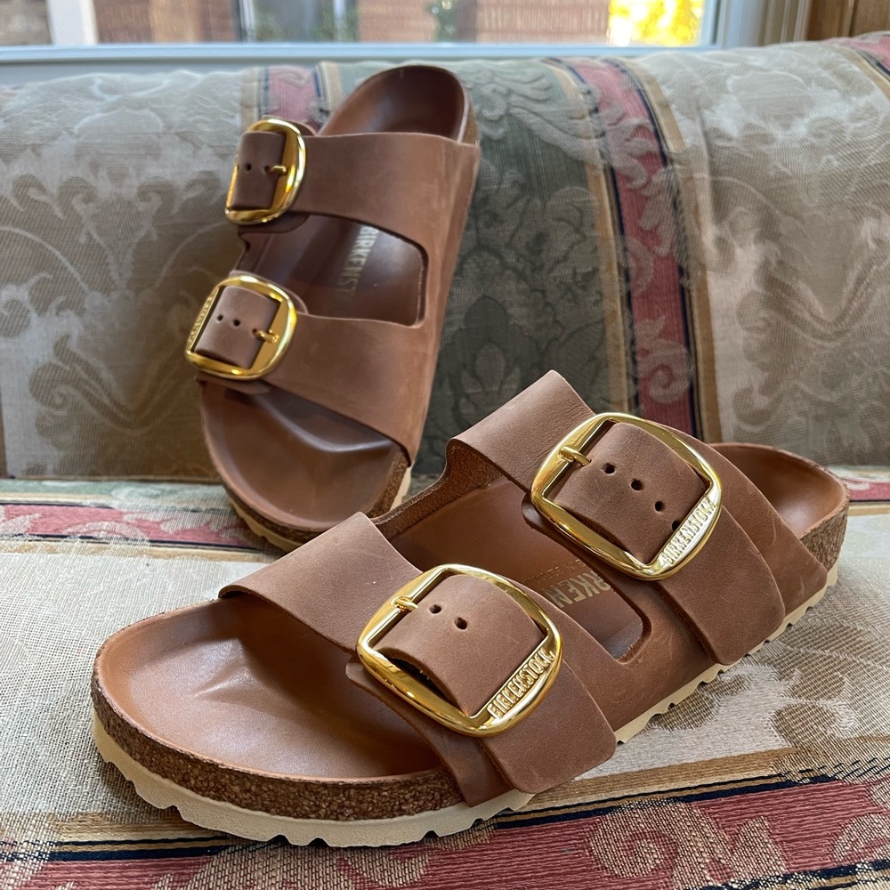 Birkenstock Arizona Cognac Color. Size 8-8.5 Women 
N17-11 - Picture 5 of 8